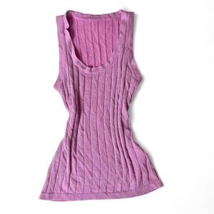 Pink Ribbed‎ Sleeveless Top